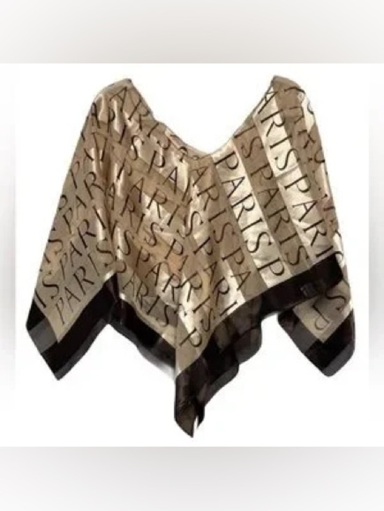 None Accessories - Chic Vintage Paris Print Scarf Scarf Wrap Kimono